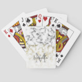 Zwarte en witte goudsparametensmaak Monogram Pokerkaarten (Achterkant)