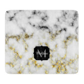 Zwarte en witte goudsparametensmaak Monogram Snijplank (Voorkant)