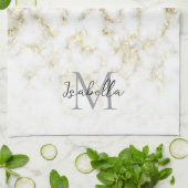 Zwarte en witte goudsparametensmaak Monogram Theedoek (Gevouwen)