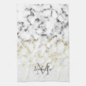 Zwarte en witte goudsparametensmaak Monogram Theedoek (Verticaal)
