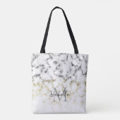 Zwarte en witte goudsparametensmaak Monogram Tote Bag (Achterkant)