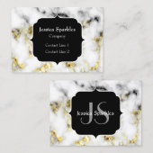 Zwarte en witte goudsparametensmaak Monogram Visitekaartje (Voorkant / Achterkant)