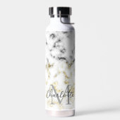 Zwarte en witte goudsparametensmaak Monogram Waterfles (Links)