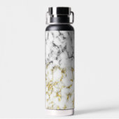 Zwarte en witte goudsparametensmaak Monogram Waterfles (Achterkant)
