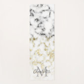 Zwarte en witte goudsparametensmaak Monogram Yogamat (Voorkant)