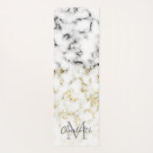 Zwarte en witte goudsparametensmaak Monogram Yogamat (Achterkant)