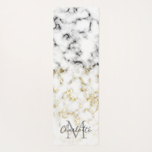 Zwarte en witte goudsparametensmaak Monogram Yogamat (Achterkant)