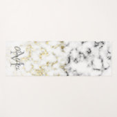 Zwarte en witte goudsparametensmaak Monogram Yogamat (Voorkant (horizontaal))