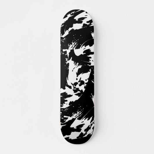 Zwarte en witte graffiti Schaats Dek Persoonlijk Skateboard (Voorkant)