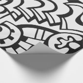 Zwarte en witte graffiti straatkunst cadeaupapier (Hoek)