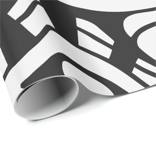 Zwarte en witte graffiti straatkunst cadeaupapier (Rol Hoek)