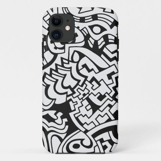 Zwarte en witte graffiti straatkunst Case-Mate iPhone case (Achterkant)