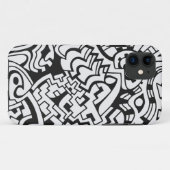 Zwarte en witte graffiti straatkunst Case-Mate iPhone case (Achterkant (horizontaal))