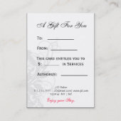 zwarte en witte grafische cadeaubonnen kortingskaartje (Achterkant)