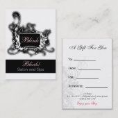 zwarte en witte grafische cadeaubonnen kortingskaartje (Voorkant / Achterkant)