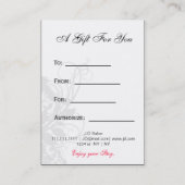 zwarte en witte grafische cadeaubonnen kortingskaartje (Achterkant)