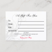 zwarte en witte grafische cadeaubonnen kortingskaartje (Achterkant)