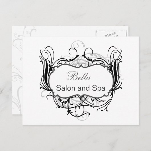 zwarte en witte grafische kaart Hartelijk dank (Voorkant / Achterkant)