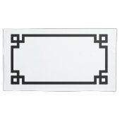 Zwarte en witte Griekse Zeer belangrijke Rand Kend Kussensloop (Voorkant-Links)