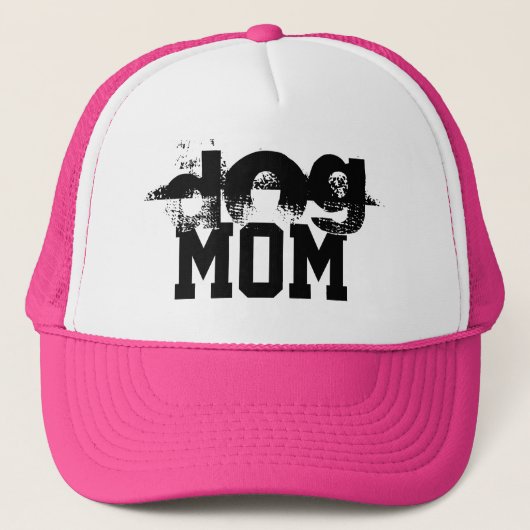 zwarte en witte grijze DOG MOM-letters | Trucker Pet (Voorkant)