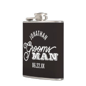 Zwarte en Witte Groomsman Vinyl Wrapped Flask Heupfles (Links)