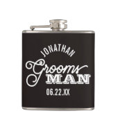 Zwarte en Witte Groomsman Vinyl Wrapped Flask Heupfles (Voorkant)
