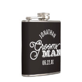 Zwarte en Witte Groomsman Vinyl Wrapped Flask Heupfles (Rechts)