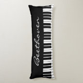 Zwarte en witte grootoogsleutels, aangepaste naam lichaamskussen (Achterkant (Verticaal))