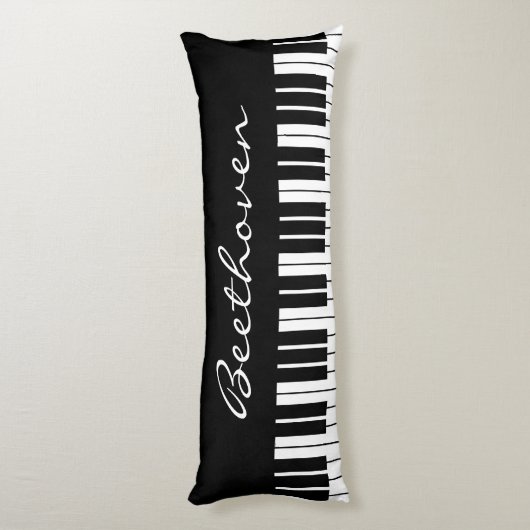 Zwarte en witte grootoogsleutels, aangepaste naam lichaamskussen (Achterkant (Verticaal))