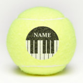 Zwarte en witte grootoogsleutels, aangepaste naam tennisballen (Voorkant)