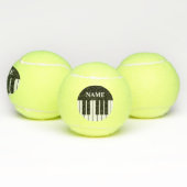 Zwarte en witte grootoogsleutels, aangepaste naam tennisballen (Multi)