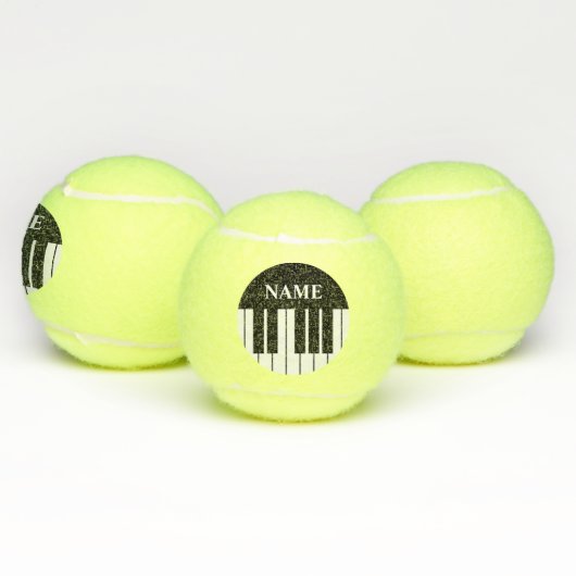 Zwarte en witte grootoogsleutels, aangepaste naam tennisballen (Multi)