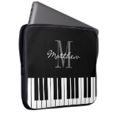 Zwarte en witte grootoogtonijnen, aangepast monogr laptop sleeve (Voorkant Rechts)