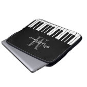 Zwarte en witte grootoogtonijnen, aangepast monogr laptop sleeve (Voorkant onderkant)