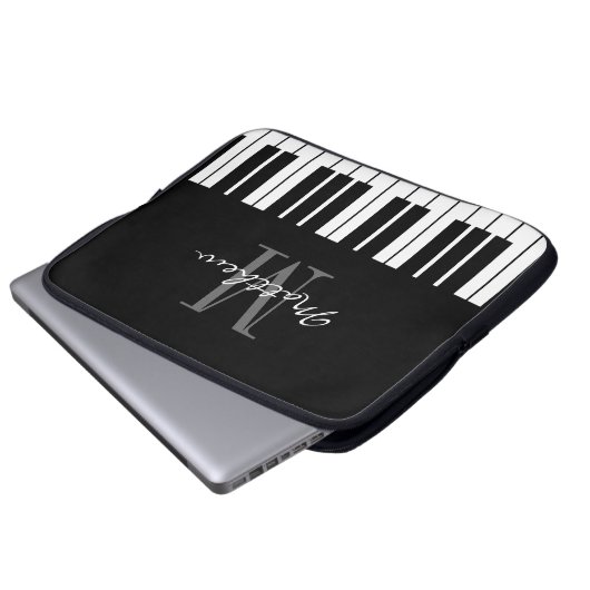 Zwarte en witte grootoogtonijnen, aangepast monogr laptop sleeve (Voorkant onderkant)