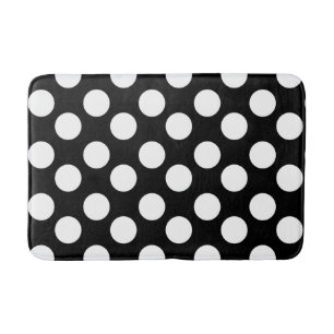 Zwarte en witte grote poka Dot Bath Mat
