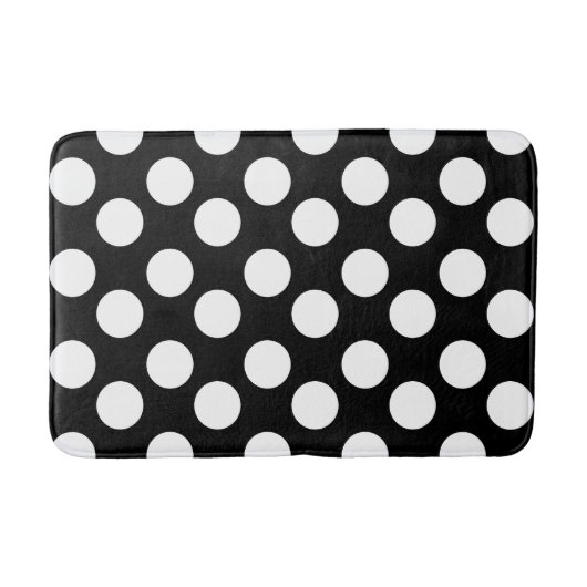 Zwarte en witte grote poka Dot Bath Mat (Voorkant)