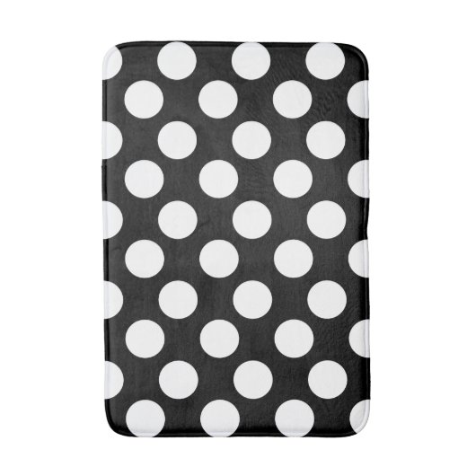 Zwarte en witte grote poka Dot Bath Mat (Voorkant Verticaal)