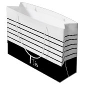 Zwarte en witte, grote stripper groot cadeauzakje (Achterkant Gekanteld)