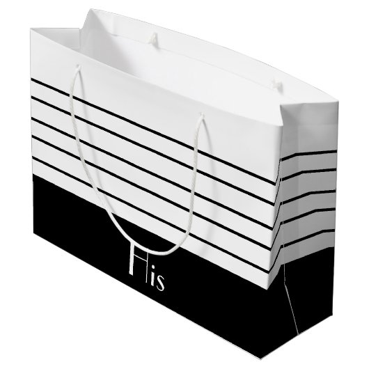 Zwarte en witte, grote stripper groot cadeauzakje (Achterkant Gekanteld)