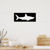 Zwarte en witte haai poster (Keuken)