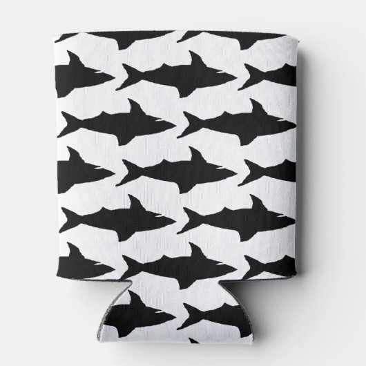 Zwarte en witte haai vis patroon koelbox blikjeskoeler (Achterkant)