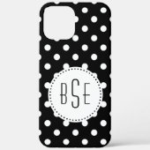 Zwarte en witte haarpunten met monogram Case-Mate iPhone case (Achterkant)