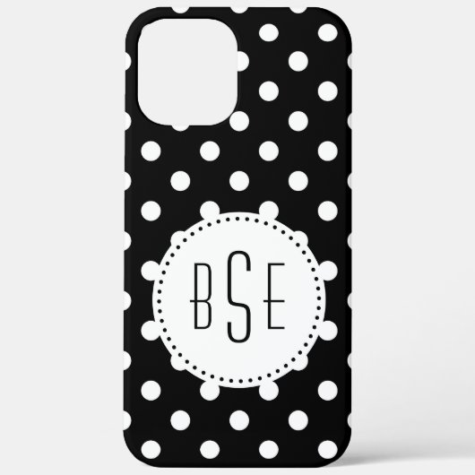Zwarte en witte haarpunten met monogram Case-Mate iPhone case (Achterkant)