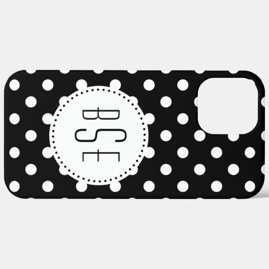 Zwarte en witte haarpunten met monogram Case-Mate iPhone case (Achterkant (horizontaal))