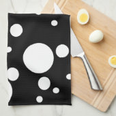 Zwarte en witte haarpunten theedoek (Quarter Fold)