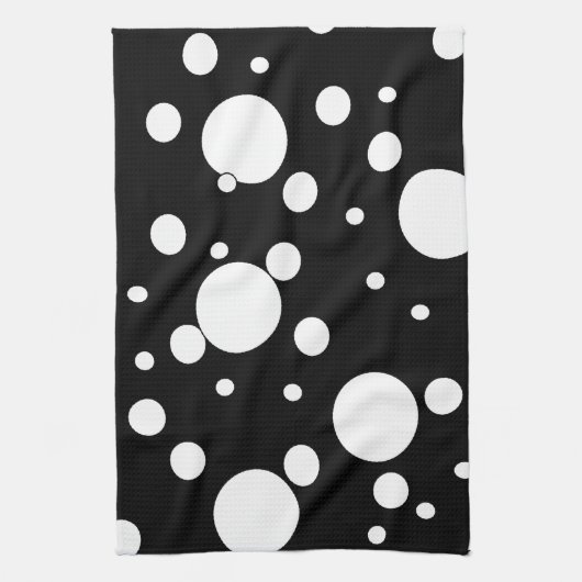 Zwarte en witte haarpunten theedoek (Verticaal)