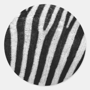 Zwarte en witte haarstrepen ronde sticker