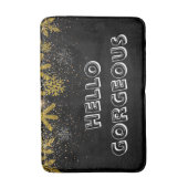 Zwarte en witte "Hallo Prachtige" borstelbrief Badmat (Voorkant Verticaal)