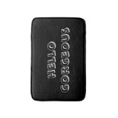 Zwarte en witte "Hallo Prachtige" borstelbrief Badmat (Voorkant Verticaal)